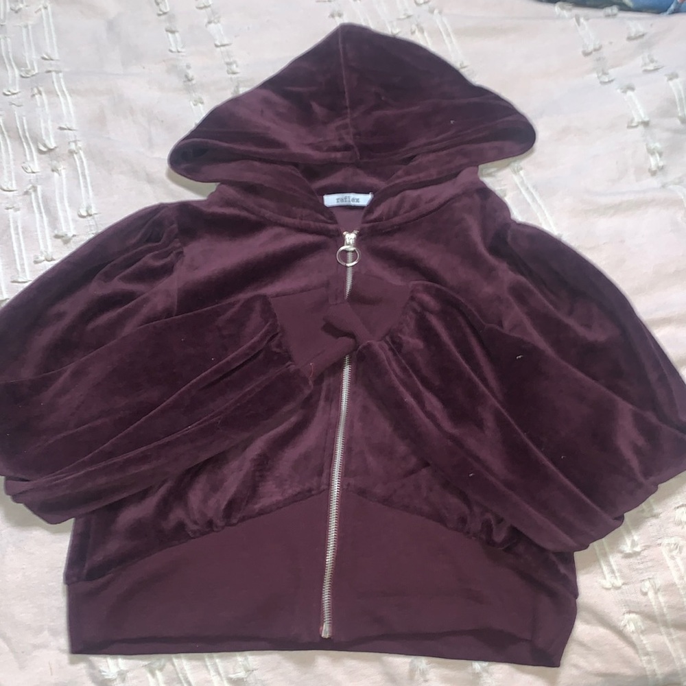 reflex cropped velour jacket